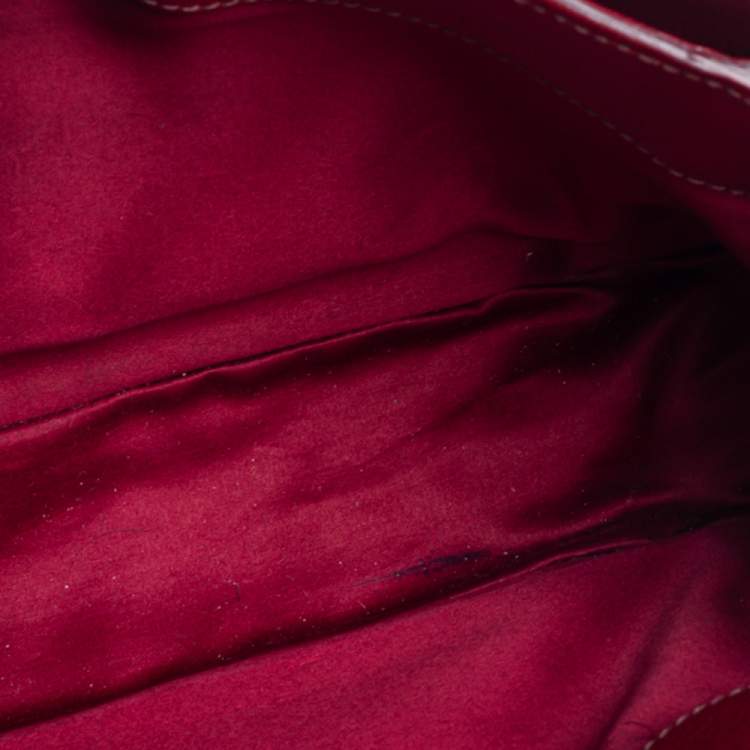 Pre Owned Miu Miu Orange/Red Madras Leather Push Lock Flap Top Handle Bag