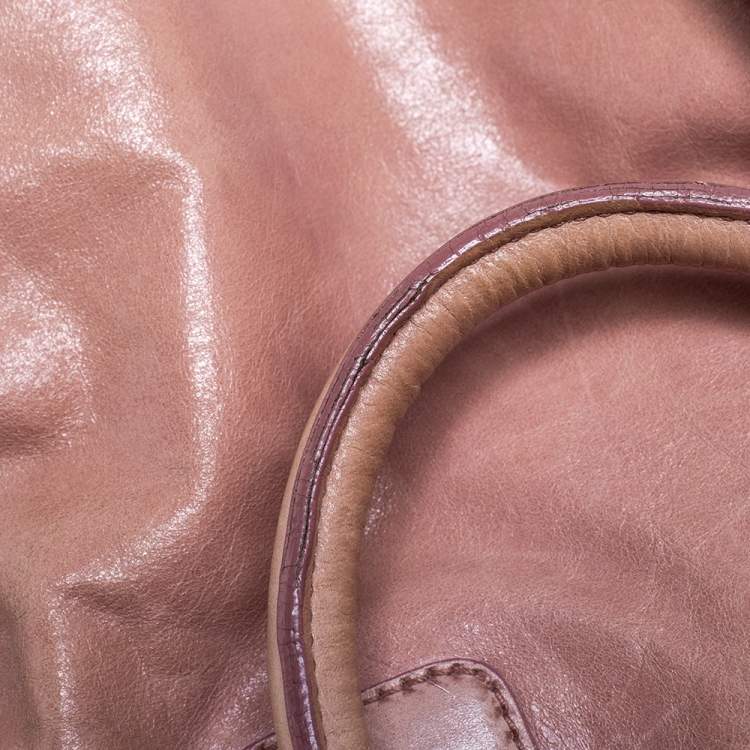 Pre Owned Miu Miu Old Rose Vitello Leather Satchel