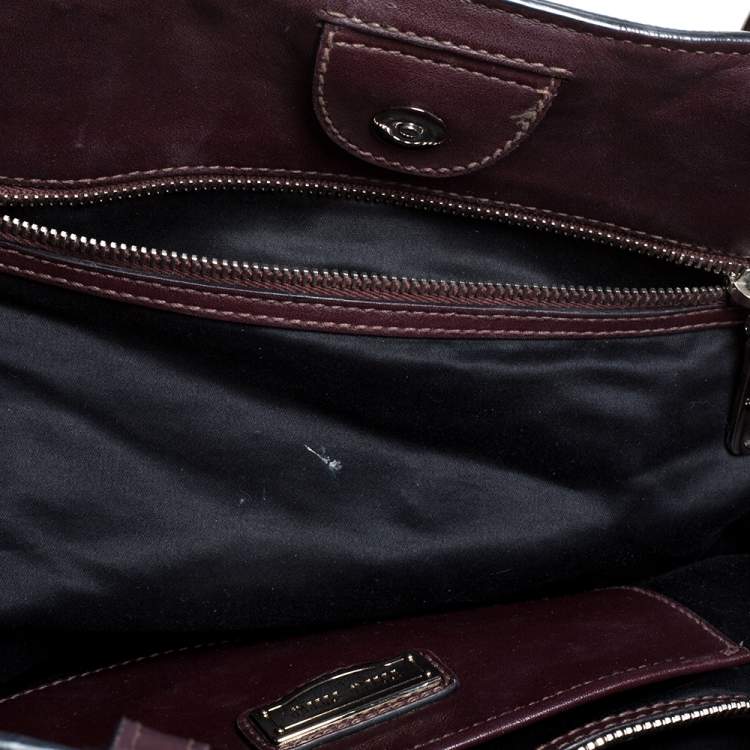 Pre Owned Miu Miu Burgundy Leather Shopper Tote