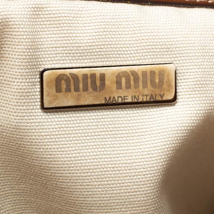 Pre Owned Miu Miu Multicolor Canvas and Leather Patchwork Tote