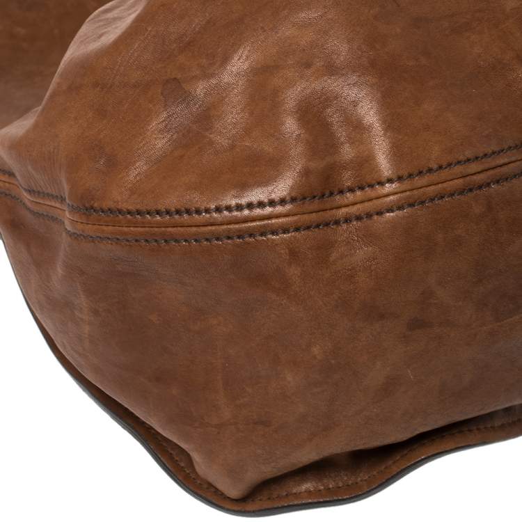Pre Owned Miu Miu Tri Color Ostrich and Leather Top Handle Bag