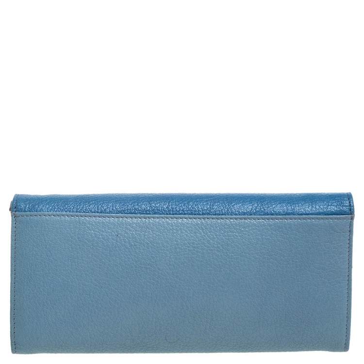 Pre Owned Miu Miu Bi Color Madras Leather Flap Wallet on Chain