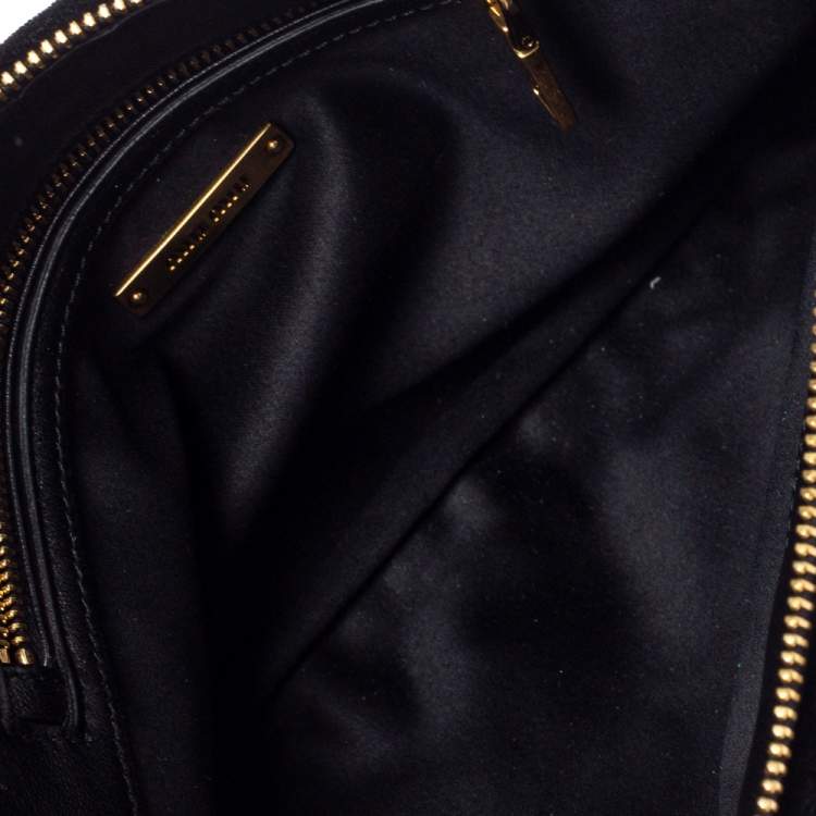 Pre Owned Miu Miu Black Velvet Matelasse Chain Clutch 