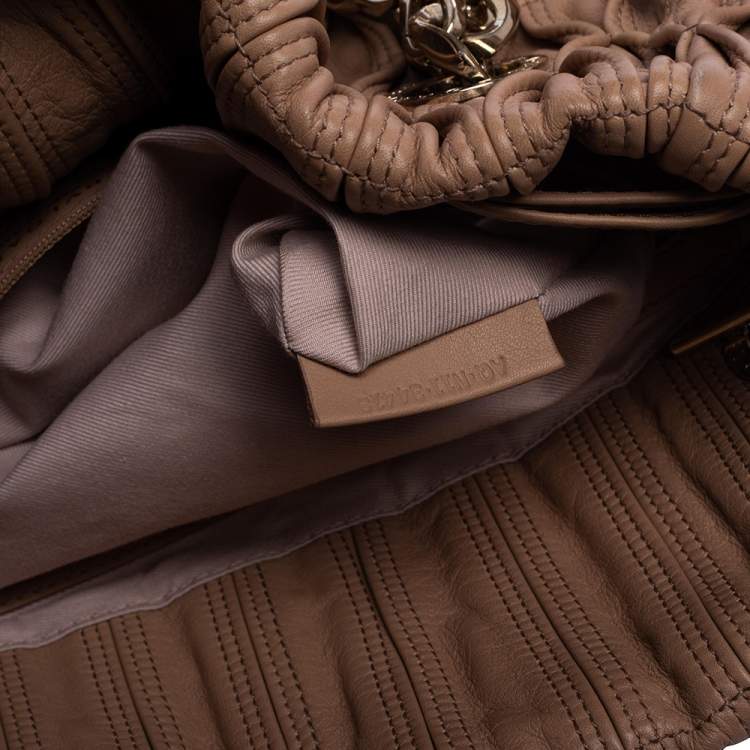 Pre Owned Bvlgari Beige Quilted Leather Monette Tote