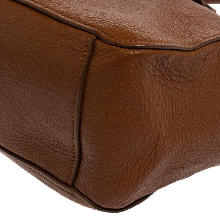 Pre Owned Miu Miu Brown Madras Leather Shopping Tote