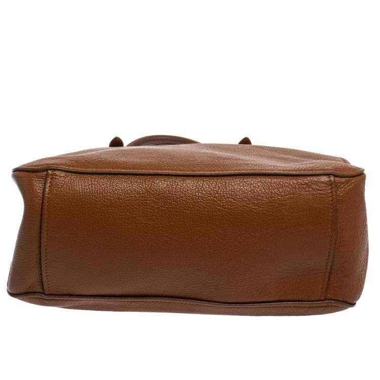 Pre Owned Miu Miu Brown Madras Leather Shopping Tote