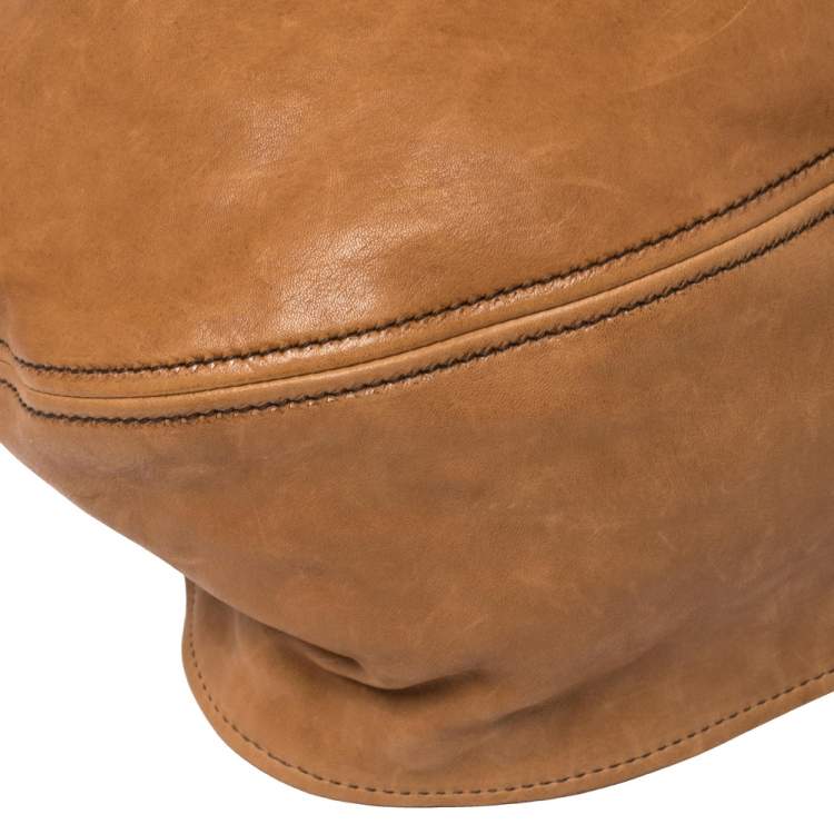 Pre Owned Miu Miu Tan/Beige Leopard Print Calfhair and Leather Flap Hobo 