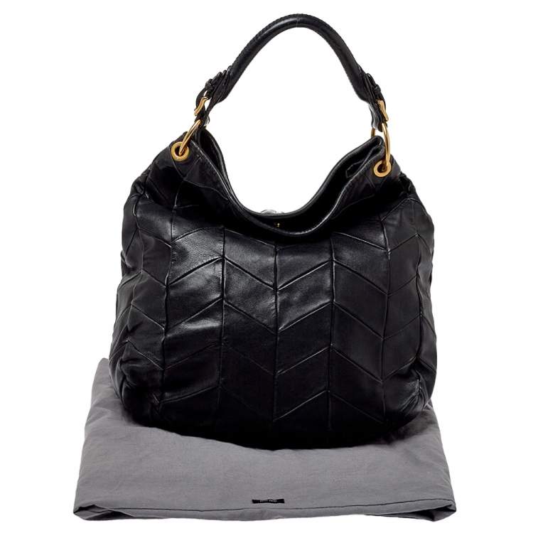 Pre Owned Miu Miu Black Quilted Leather Hobo