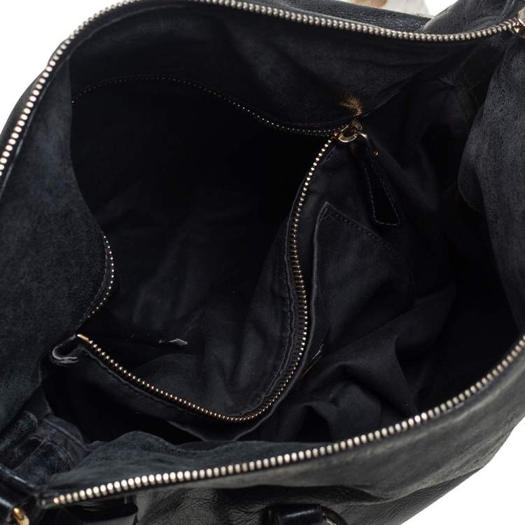Pre Owned Miu Miu Black Vitello Lux Leather Bow Satchel