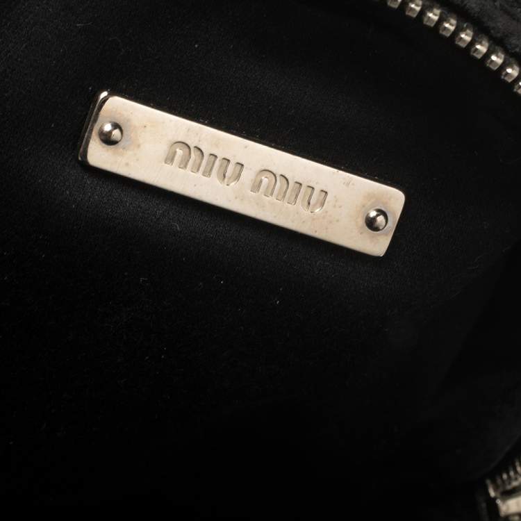 Pre Owned Miu Miu Black Matelassé Leather Mini Backpack