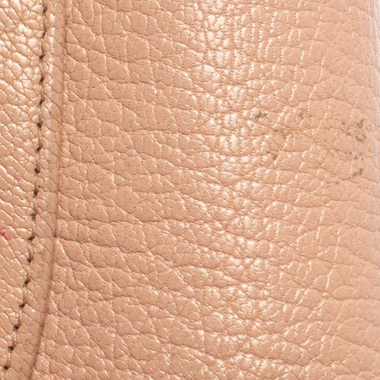 Pre Owned Miu Miu Pink Madras Leather Compact Wallet