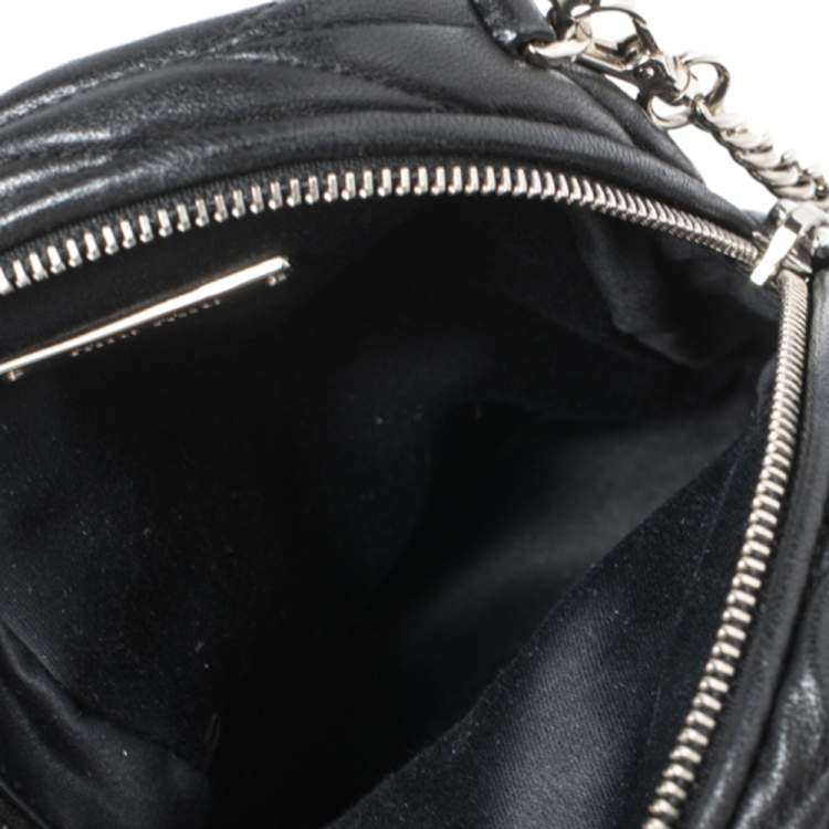 Pre Owned Miu Miu Black Matelassé Leather Micro Backpack