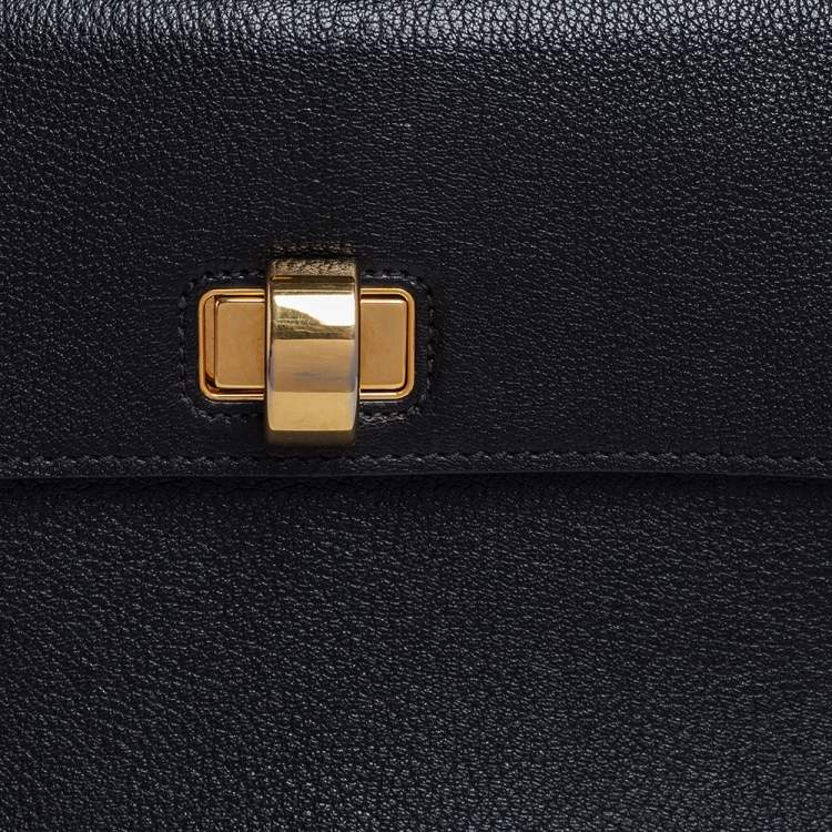 Pre Owned Miu Miu Black Madras Leather Click Braided Top Handle Bag