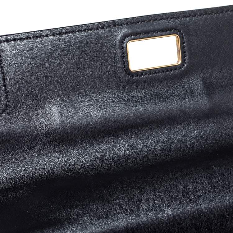 Pre Owned Miu Miu Black Madras Leather Click Braided Top Handle Bag