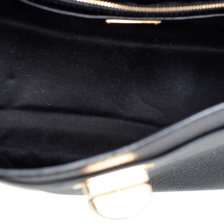 Pre Owned Miu Miu Black Madras Leather Click Braided Top Handle Bag