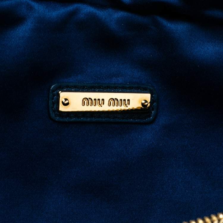 Pre Owned Miu Miu Tri Color Matelassé Leather Rider Belt Bag