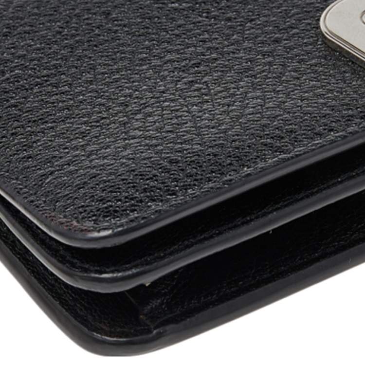 Pre Owned Miu Miu Black Leather Wristlet Wallet on Chain