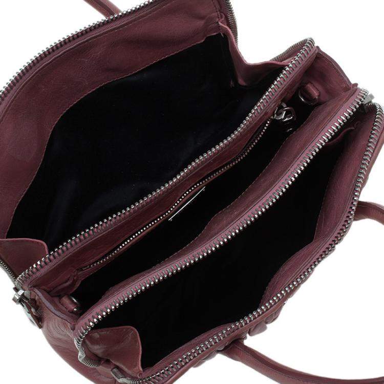 Pre Owned Miu Miu Pink Matelasse Leather Top Handle Bag