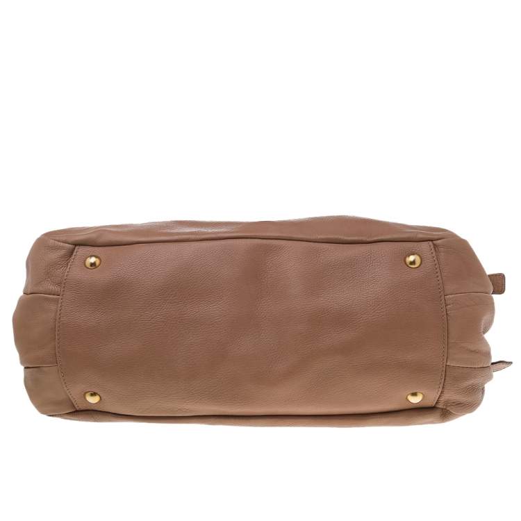 Pre Owned Miu Miu Beige Leather Satchel