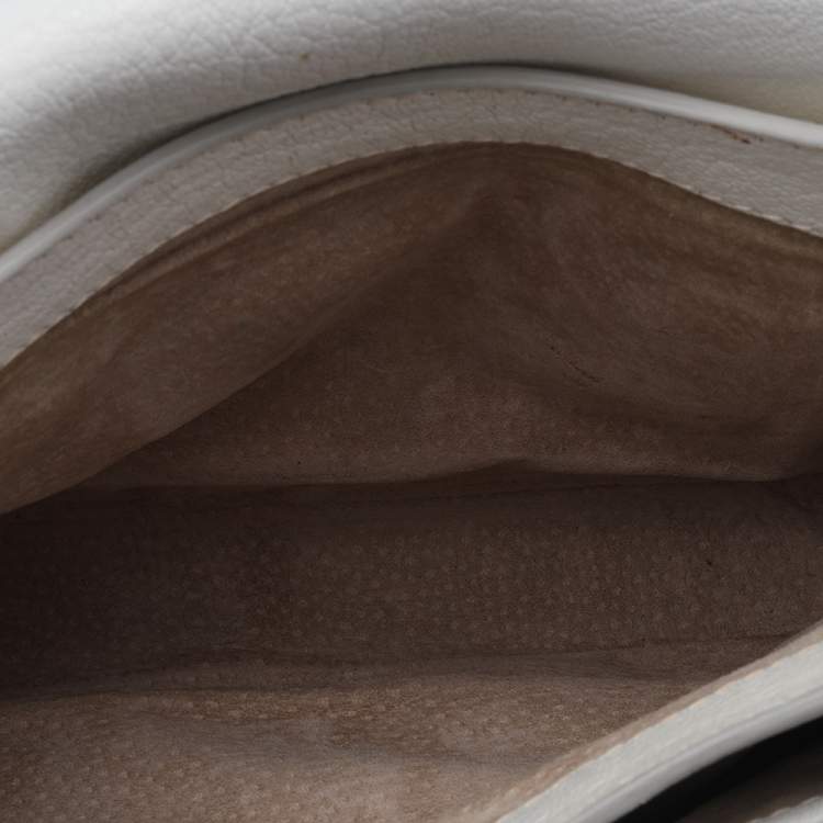 Pre Owned Miu Miu White Leather Madras Shoulder Bag
