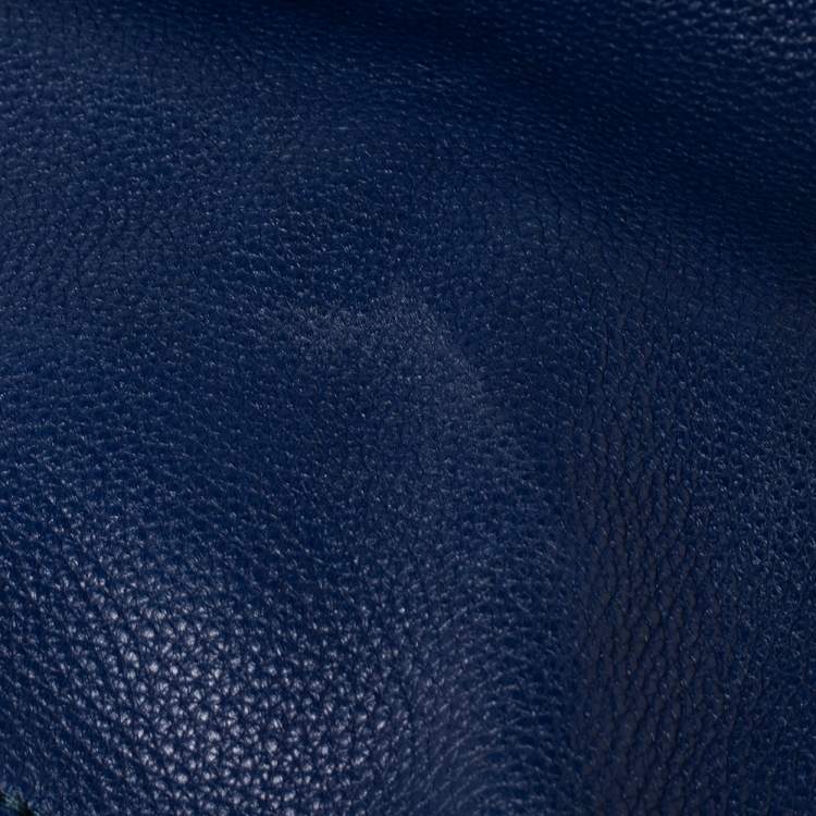 Pre Owned Miu Miu Blue Leather Middle Zip Tote