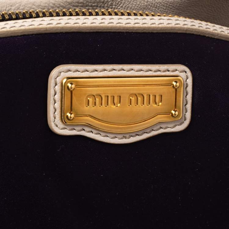 Pre Owned Miu Miu Multicolor Woven Leather Tote