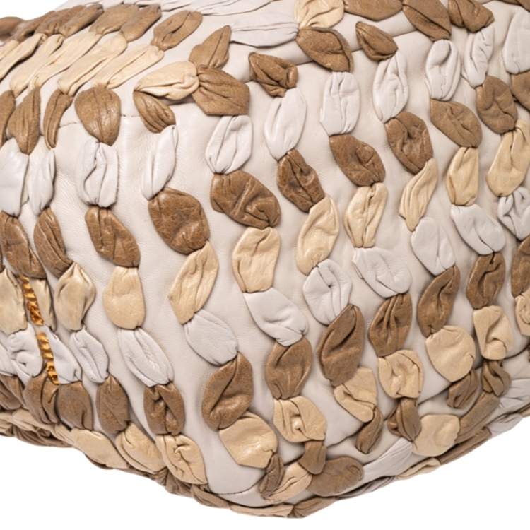 Pre Owned Miu Miu Multicolor Woven Leather Tote