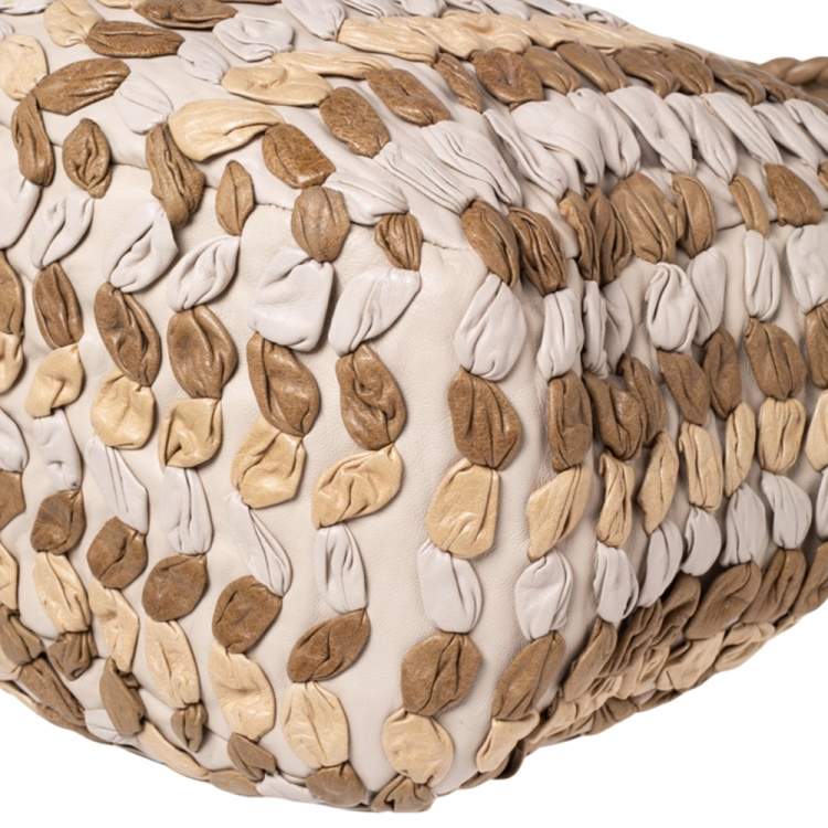 Pre Owned Miu Miu Multicolor Woven Leather Tote