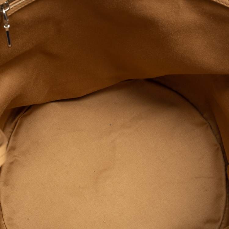 Pre Owned Miu Miu Multicolor Woven Leather Bucket Hobo