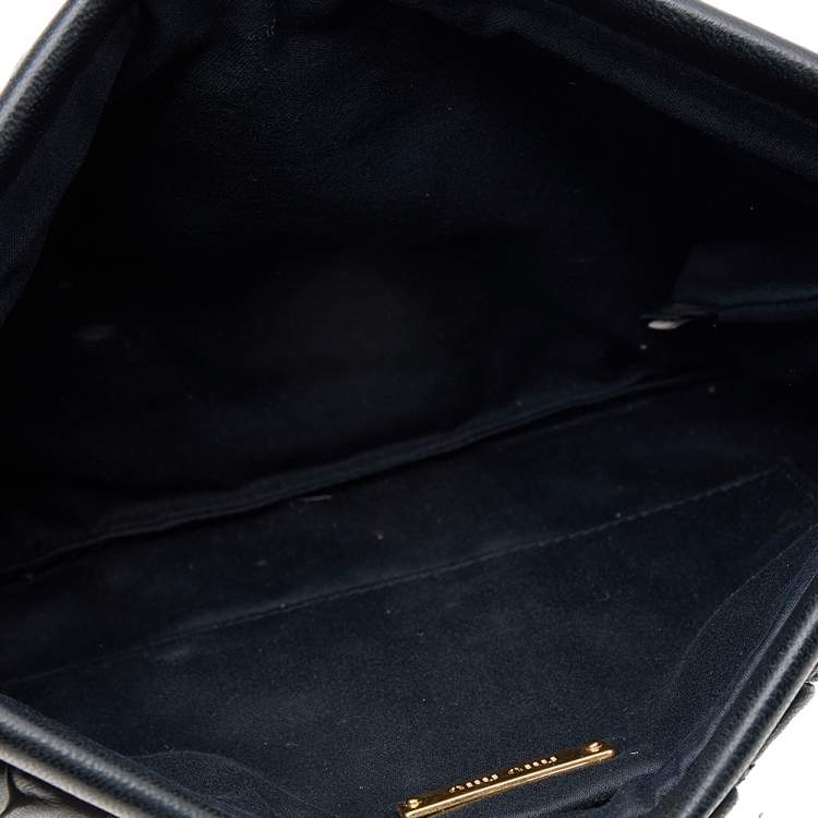 Pre Owned Miu Miu Black Metalassé Leather Clutch