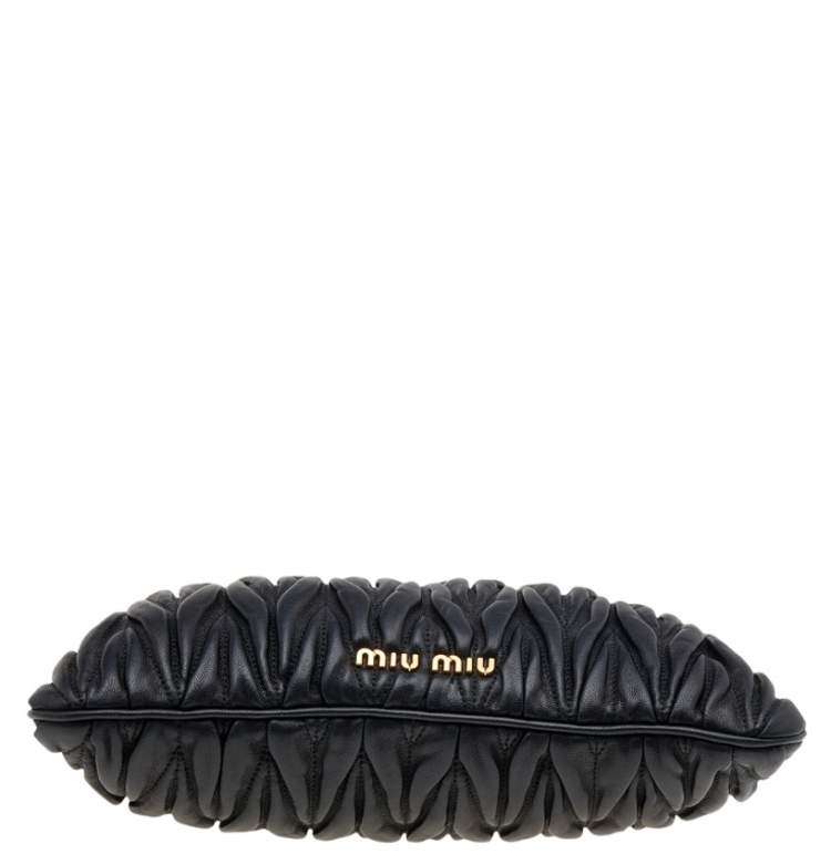 Pre Owned Miu Miu Black Metalassé Leather Clutch