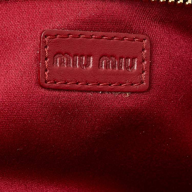 Pre Owned Miu Miu Black Leather Studded Zip Around Wallet
