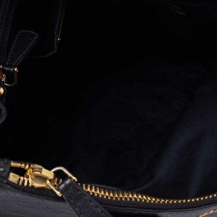 Pre Owned Miu Miu Black Vitello Leather Tote