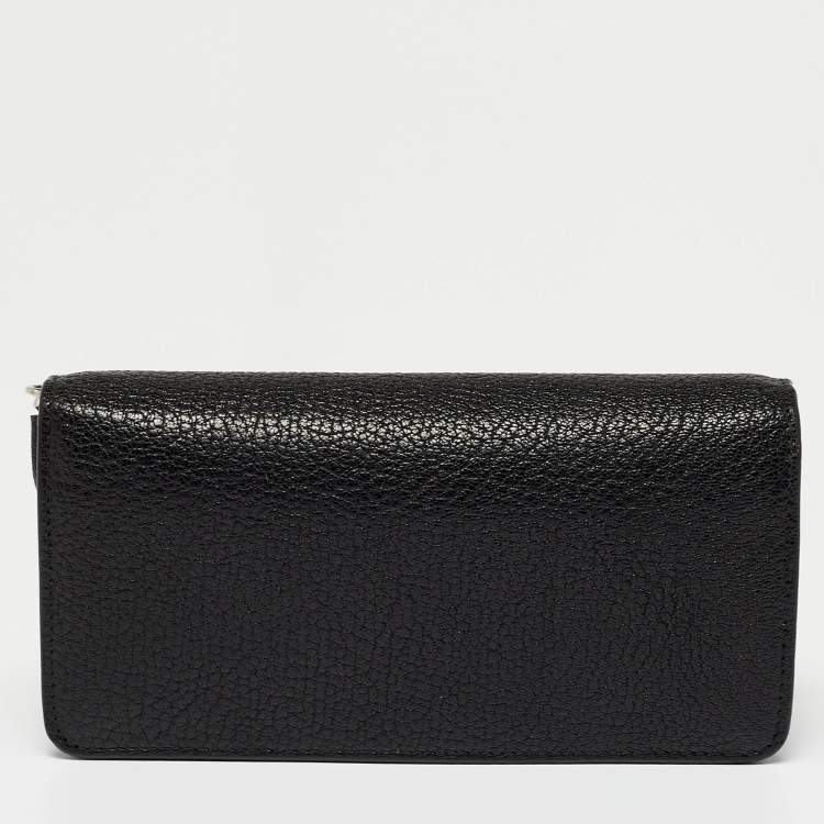 Pre Owned Miu Miu  Black Leather Logo Flap Wallet on Chain