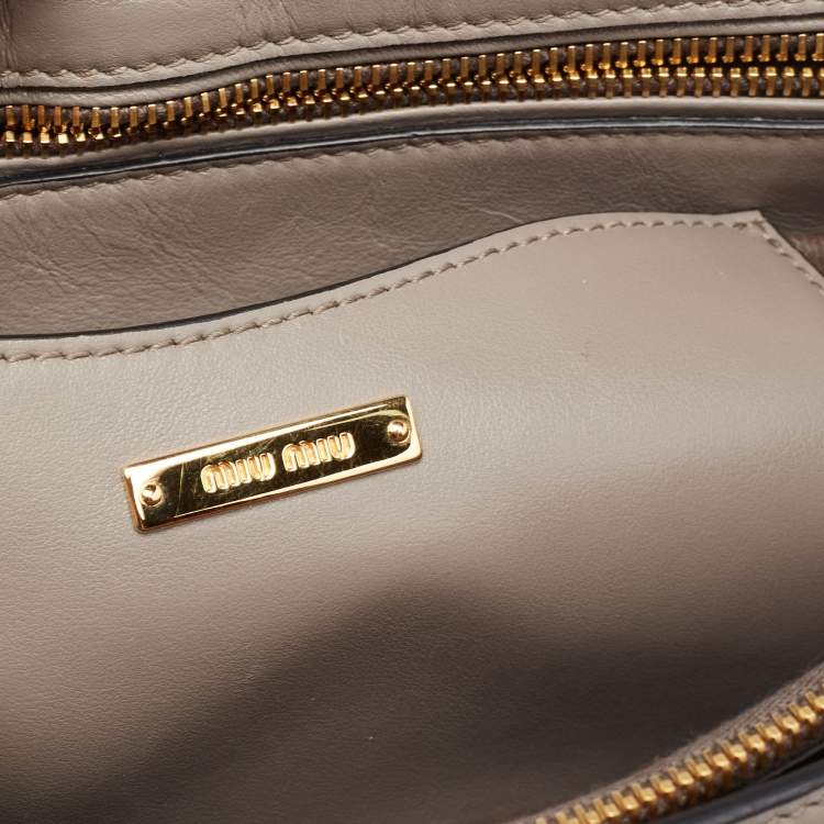 Pre Owned Miu Miu Tricolor Vitello Soft Leather Flap Top Handle Bag