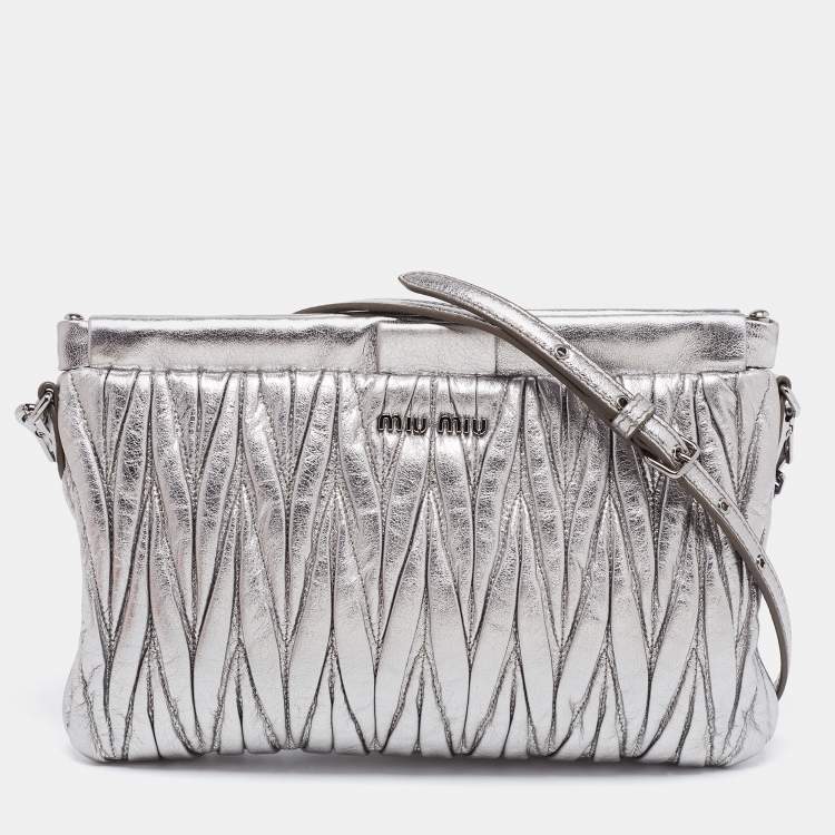 Miu miu silver clutch new arrivals