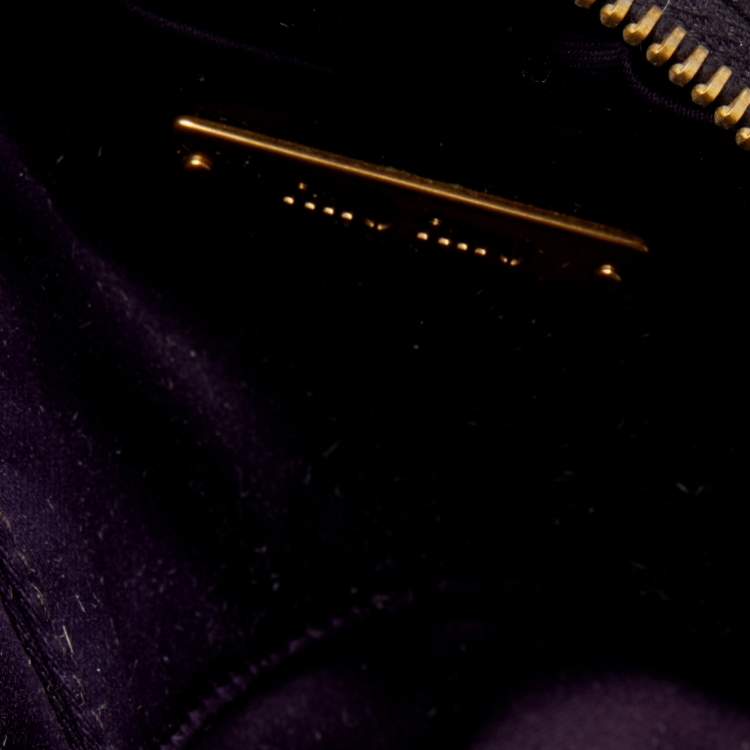 Pre Owned Miu Miu Plum Suede Studded Round Shoulder Bag