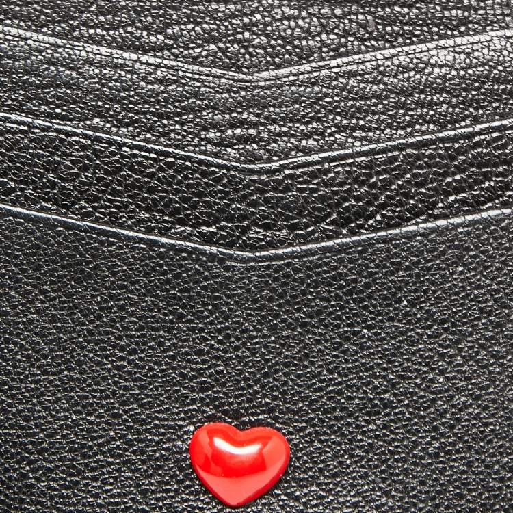 Pre Owned Miu Miu Black Leather Madras Love Card Holder