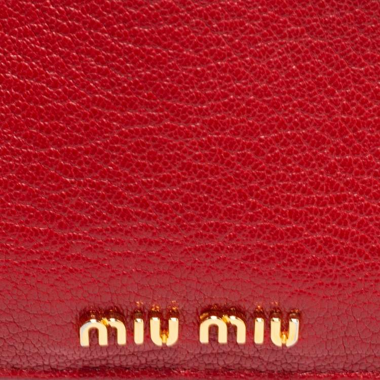 Pre Owned Miu Miu Multicolor Leather Zip Card Holder