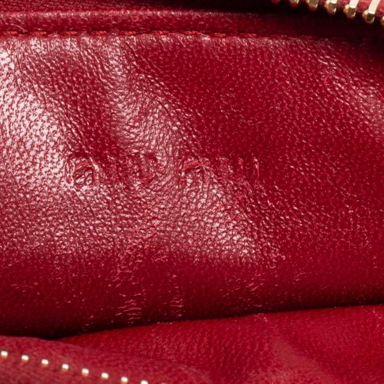 Pre Owned Miu Miu Multicolor Leather Zip Card Holder