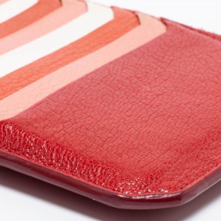 Pre Owned Miu Miu Multicolor Leather Zip Card Holder