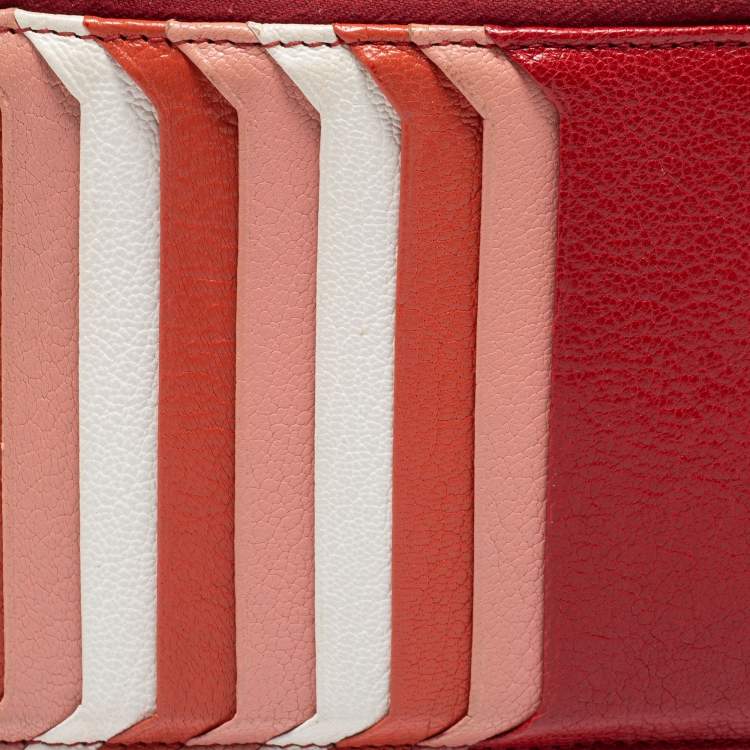 Pre Owned Miu Miu Multicolor Leather Zip Card Holder