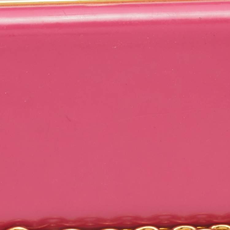 Pre Owned Miu Miu Pink Leather Chain Clutch