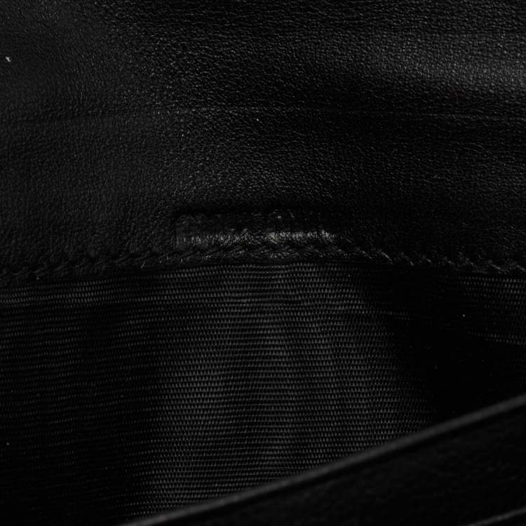 Pre Owned Miu Miu Black Matelasse Leather Flap Continental Wallet