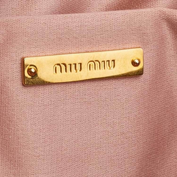 Pre Owned Miu Miu Black Matelasse Leather Frame Clutch 