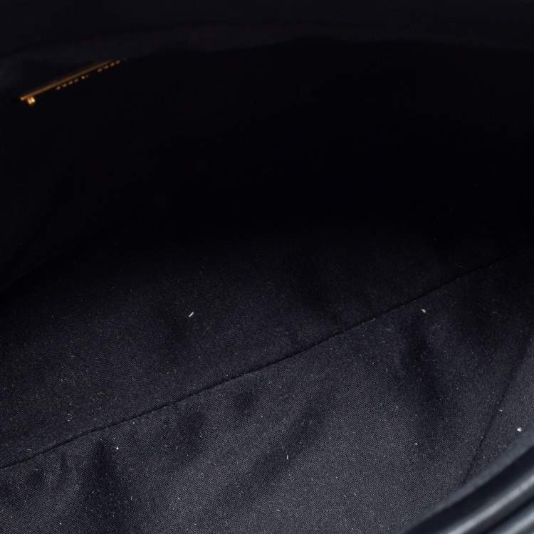 Pre Owned Miu Miu Black Matelassé Leather Frame Clutch
