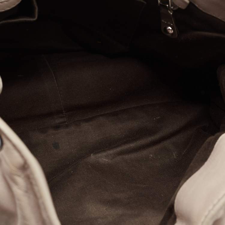 Pre Owned Miu Miu Beige Matelasse Leather Sacca 2 Shoulder Bag