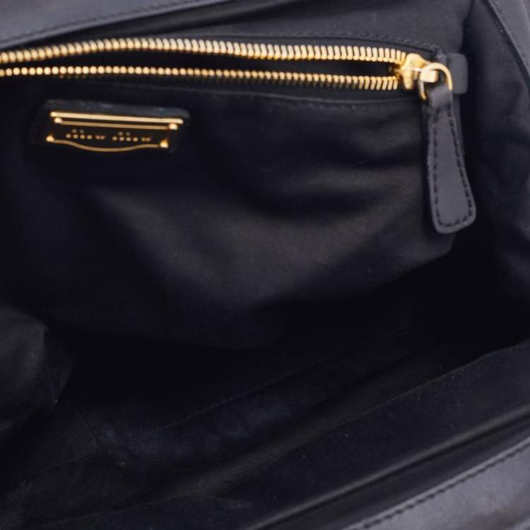Pre Owned Miu Miu Black Matelassé Leather Coffer Frame Satchel