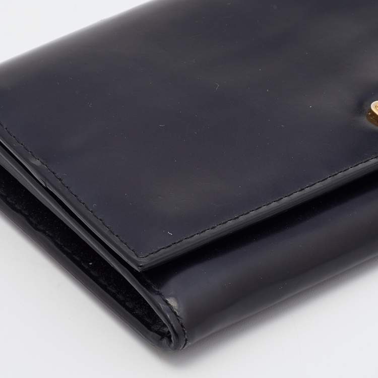 Pre Owned Miu Miu Black Matte Leather Continental Wallet
