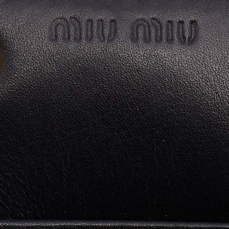 Pre Owned Miu Miu Black Matte Leather Continental Wallet